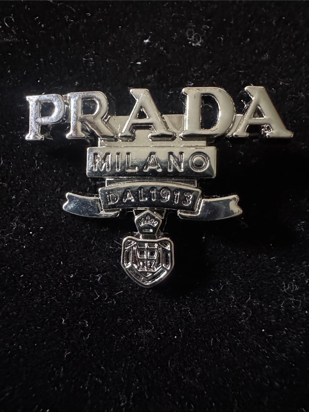 Brooch Silver tone Logo Pin brooch 1” x 1”